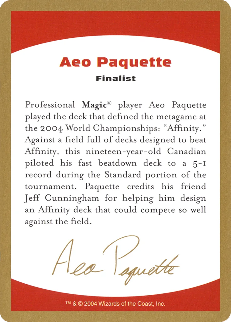 Aeo Paquette Bio · World Championship Decks 2004