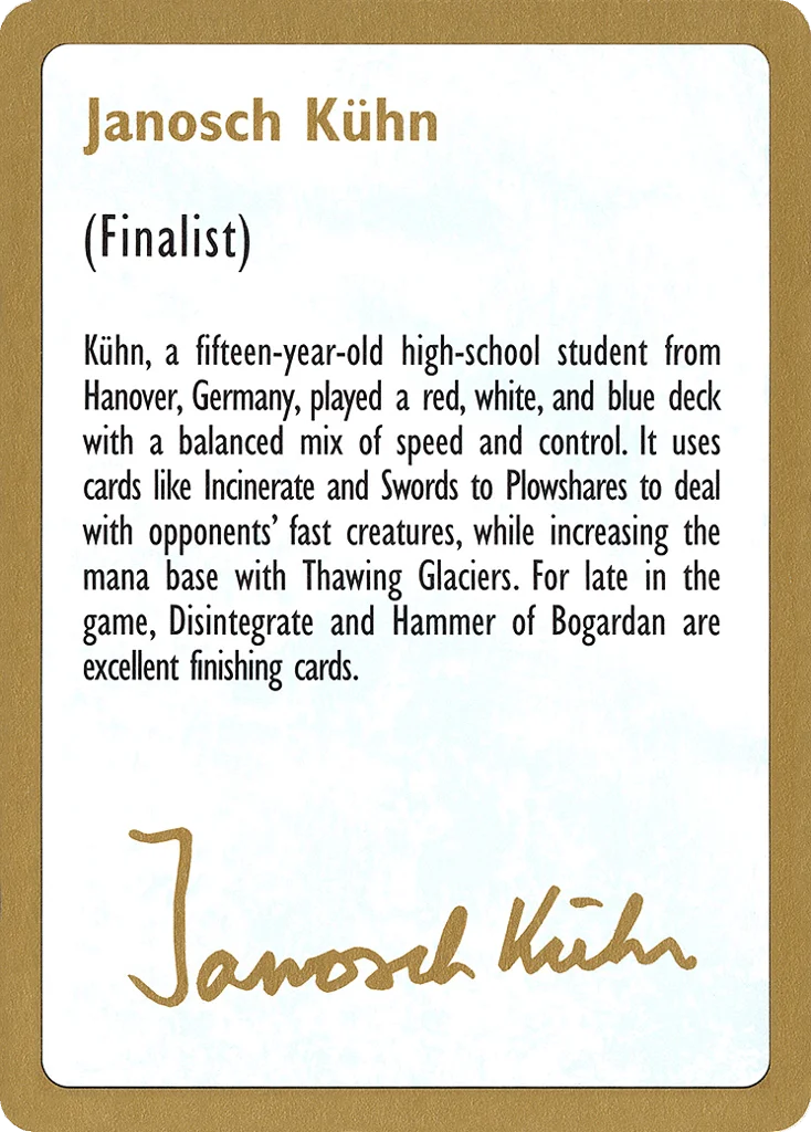 Janosch Kühn Bio 1997 · World Championship Decks 1997