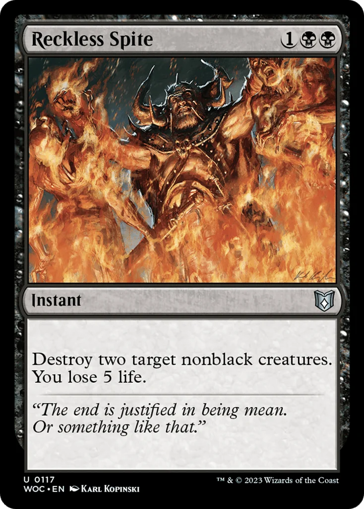 Reckless Spite · Wilds of Eldraine Commander