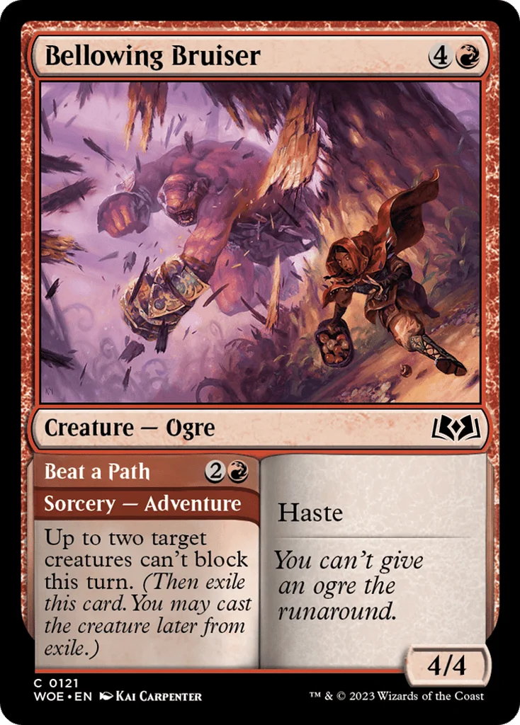 Bellowing Bruiser // Beat a Path · Wilds of Eldraine