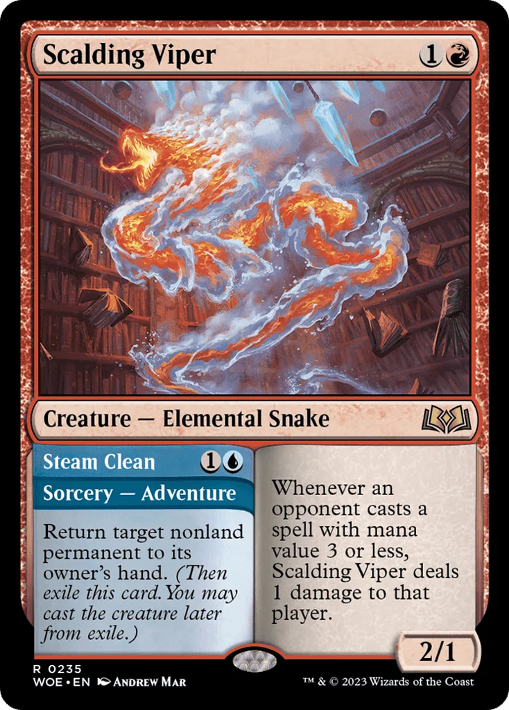 Scalding Viper // Steam Clean · Wilds of Eldraine