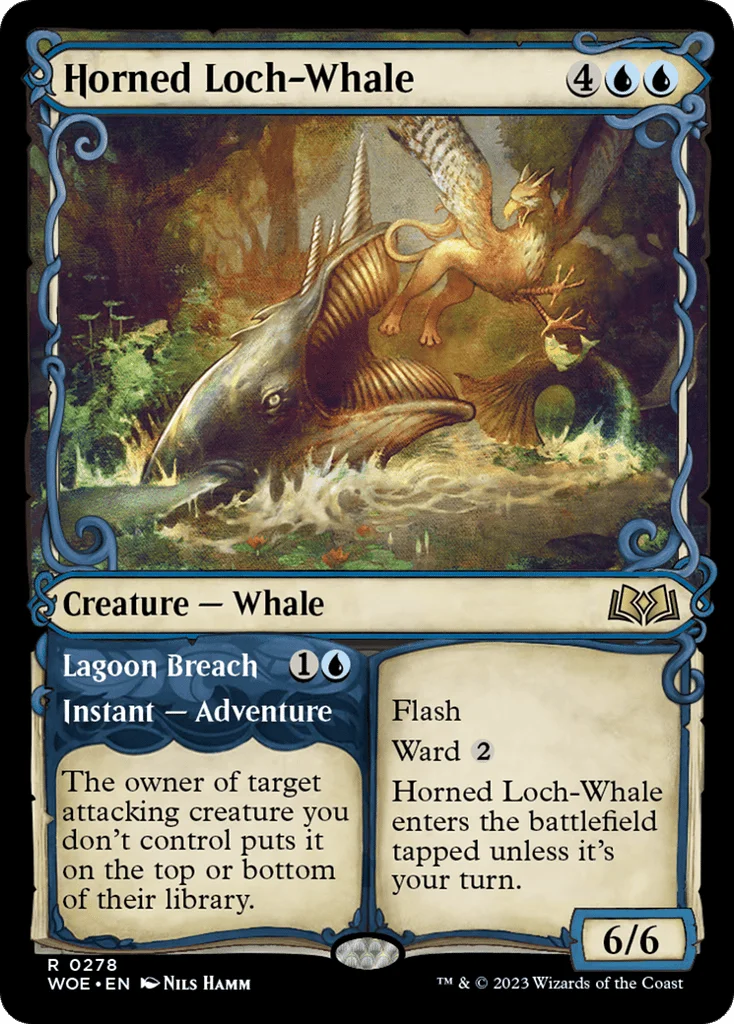 Horned Loch-Whale // Lagoon Breach · Wilds of Eldraine