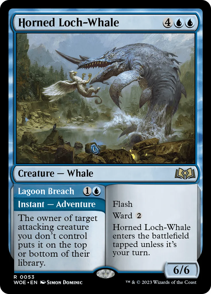 Horned Loch-Whale // Lagoon Breach · Wilds of Eldraine