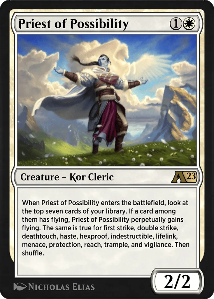 Priest of Possibility · Alchemy: Dominaria