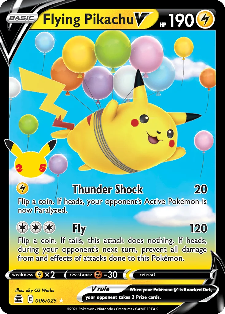 Pikachu Voador V · Celebrações