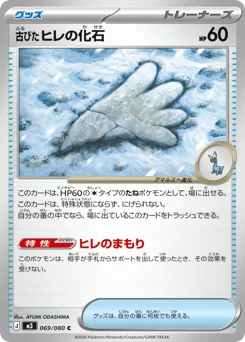 古びたヒレの化石