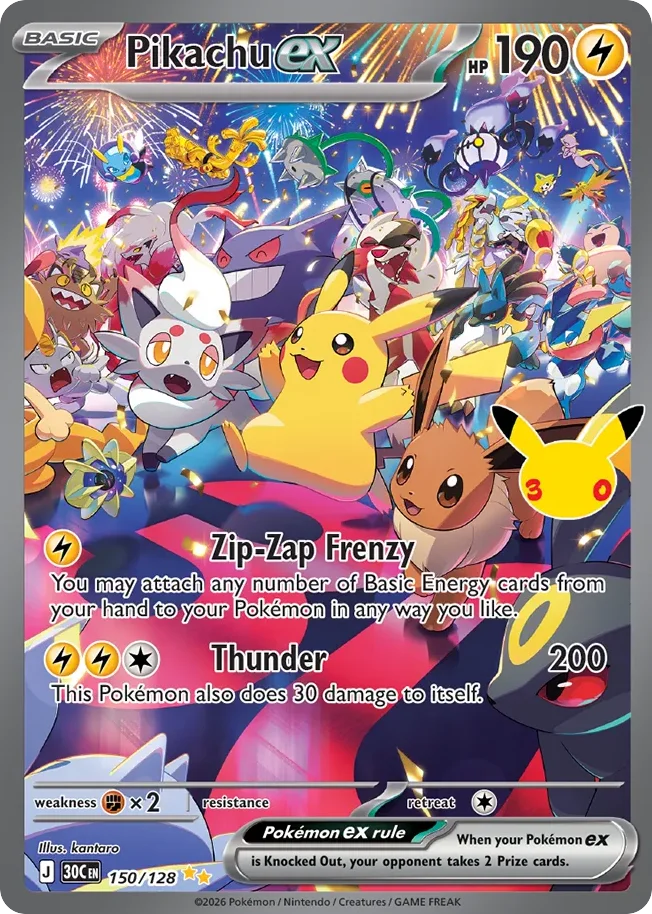 Pikachu ex · 30th Celebration