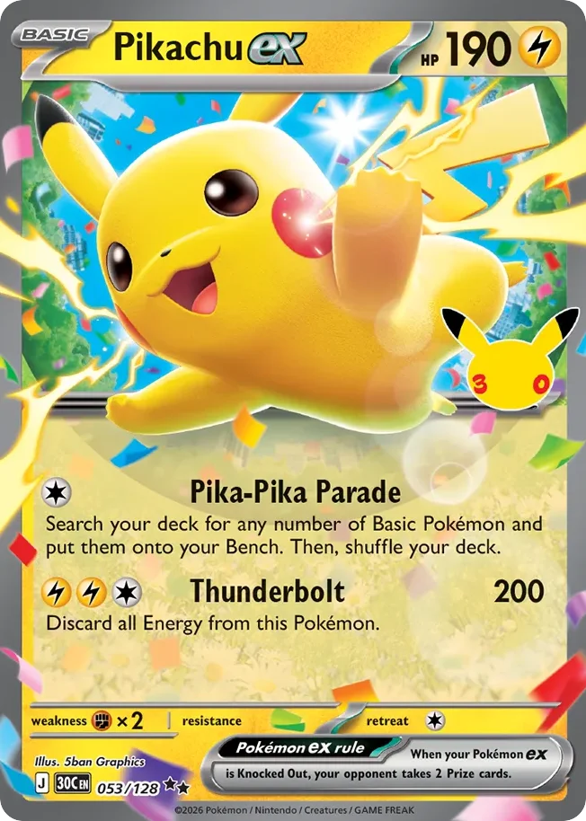 Pikachu ex · 30th Celebration