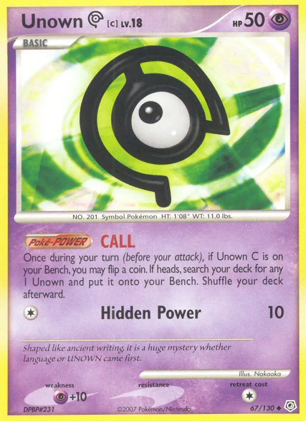Unown C · Diamante & Pérola