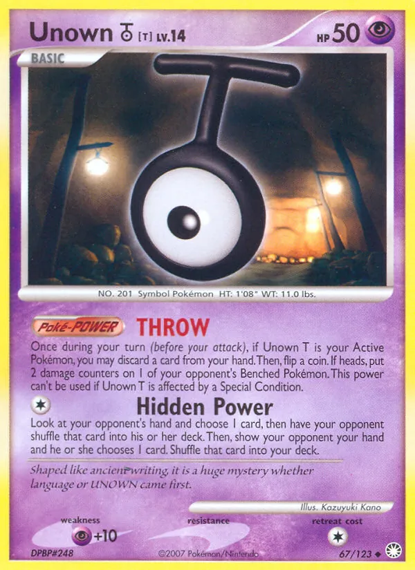 Unown T · Tesouros Misteriosos