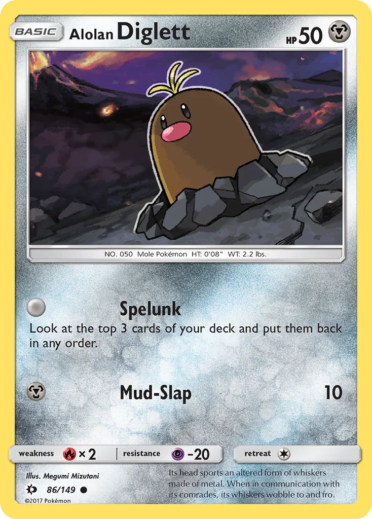Diglett de Alola · Sol e Lua