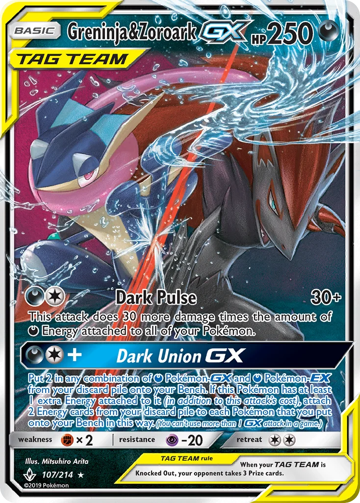 Greninja & Zoroark-GX · Unbroken Bonds