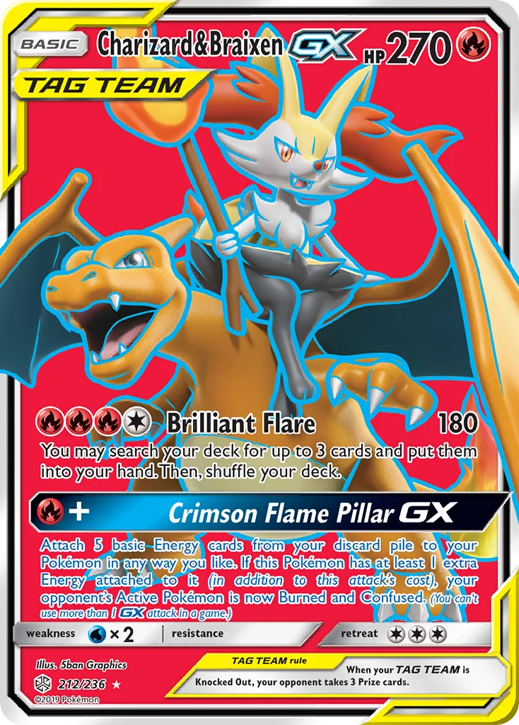 Charizard e Braixen GX · Eclipse Cósmico