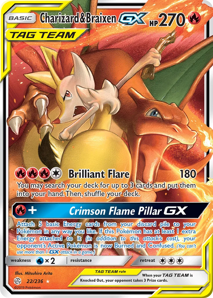 Charizard & Braixen-GX · Cosmic Eclipse