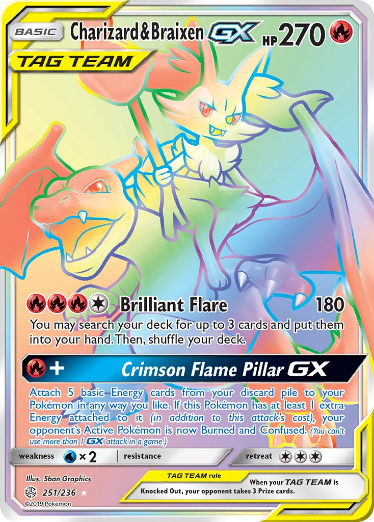 Charizard e Braixen GX · Eclipse Cósmico