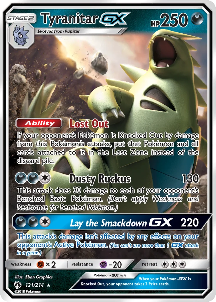 Tyranitar GX · Trovões Perdidos