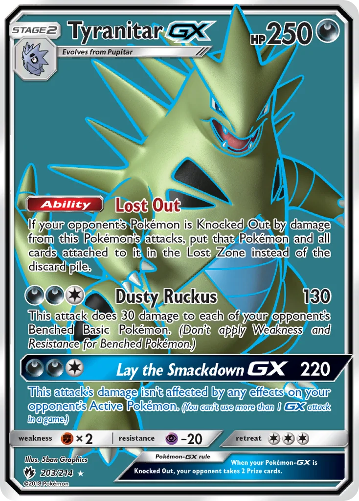 Tyranitar GX · Trovões Perdidos