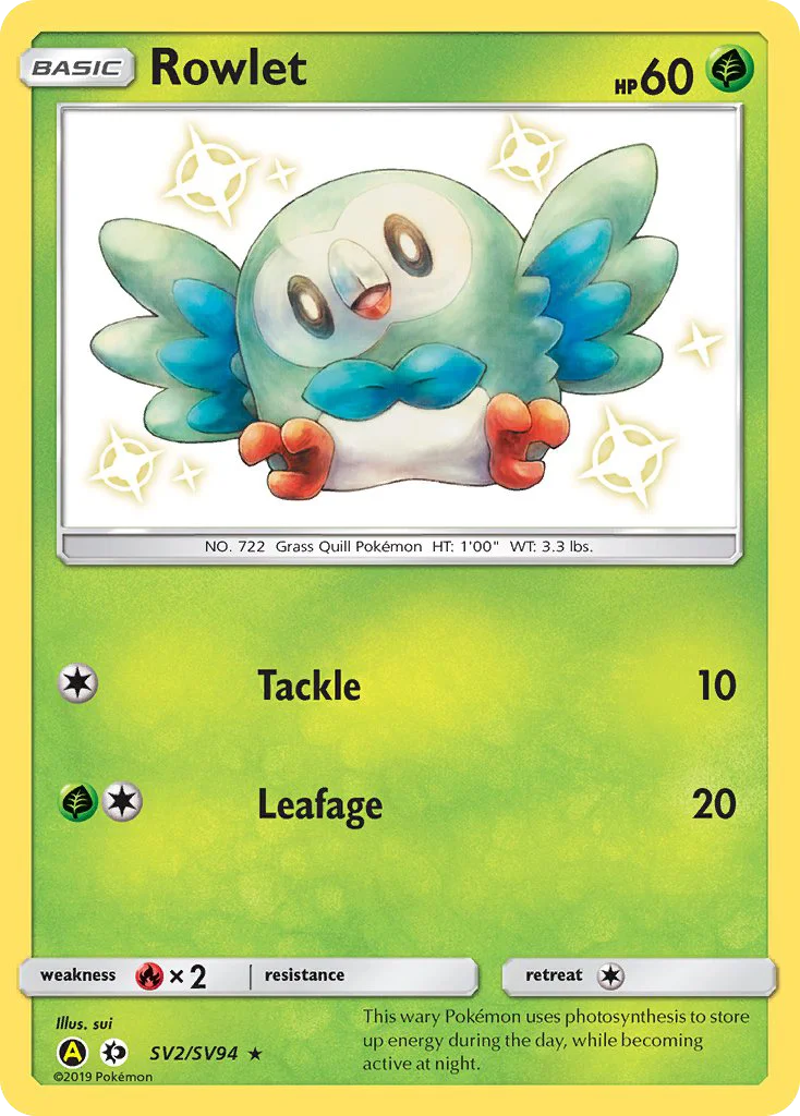 Rowlet · Hidden Fates Shiny Vault