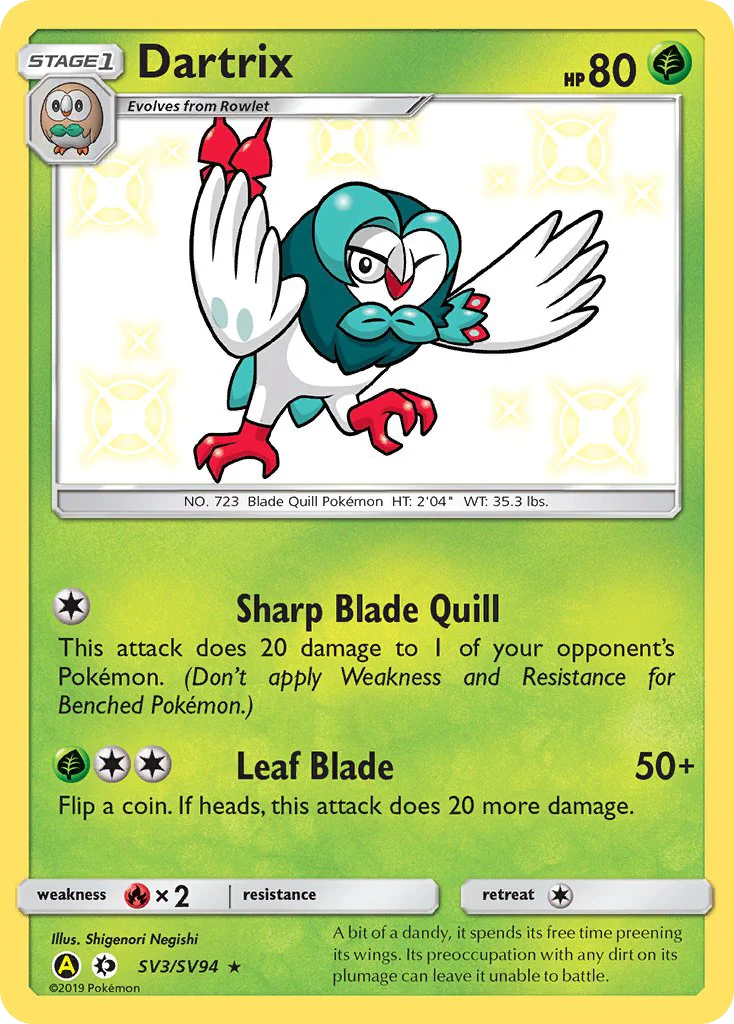 Dartrix · Hidden Fates Shiny Vault