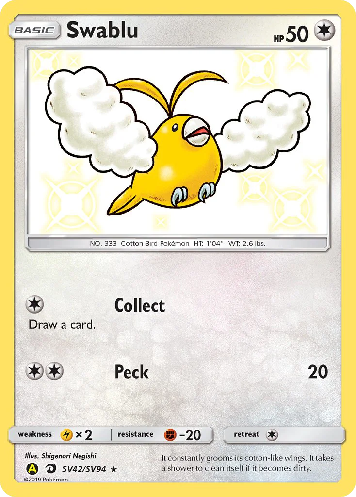 Swablu · Hidden Fates Shiny Vault