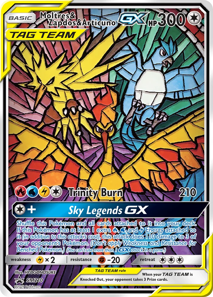 Moltres, Zapdos e Articuno GX · Sol e Lua Promos