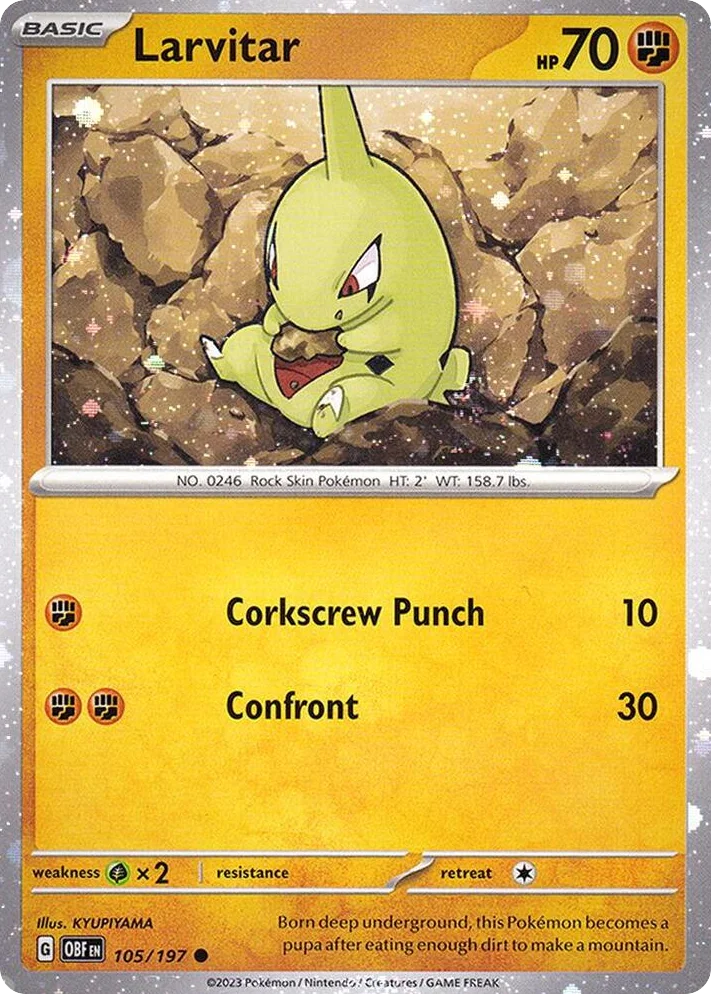 Larvitar · Obsidian Flames