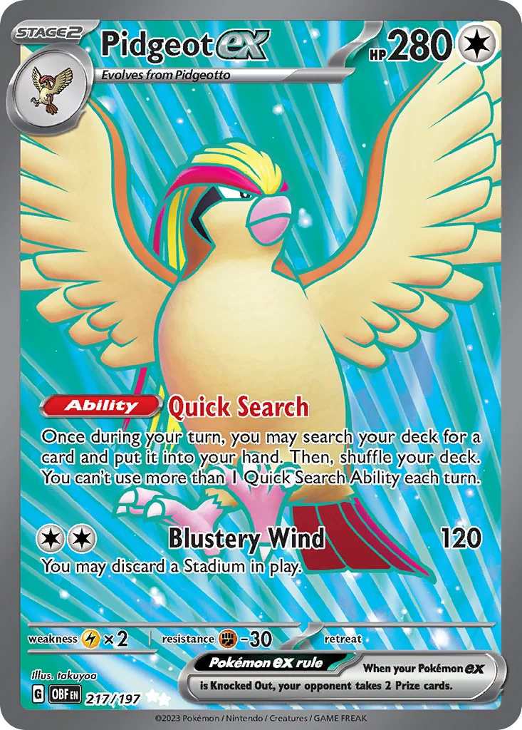Pidgeot ex · Obsidian Flames