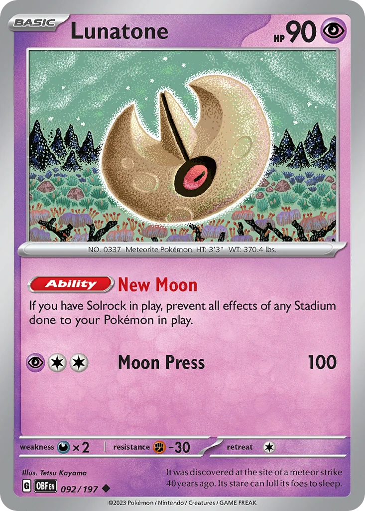 Lunatone · Obsidian Flames