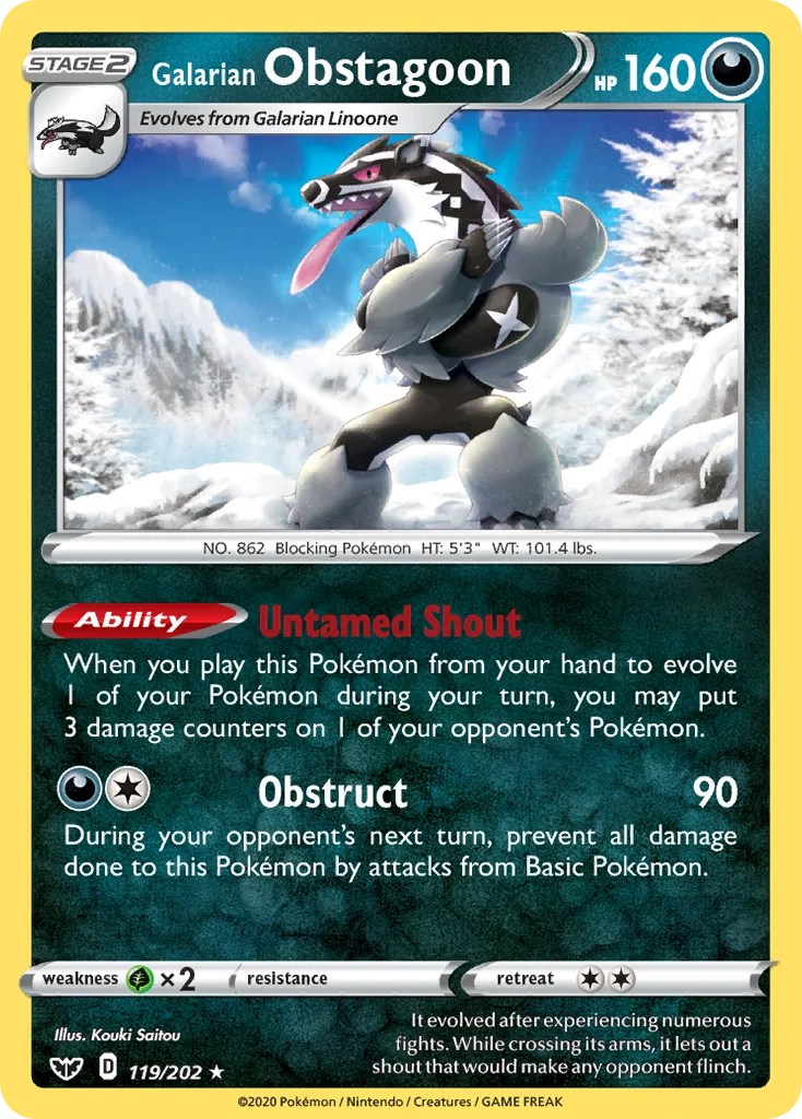 Obstagoon de Galar · Espada e Escudo