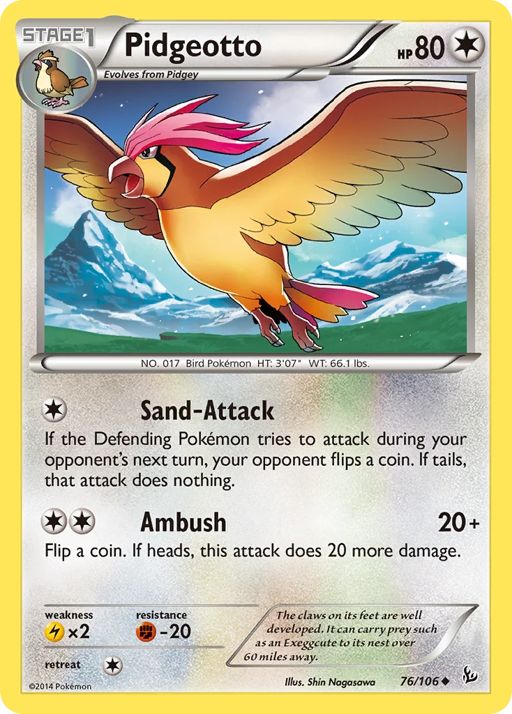 Pidgeotto · Flash de Fogo