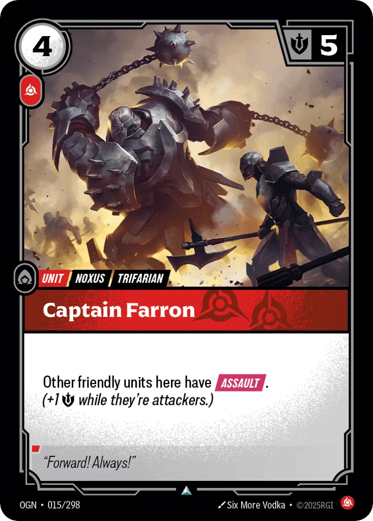 Captain Farron · Origins