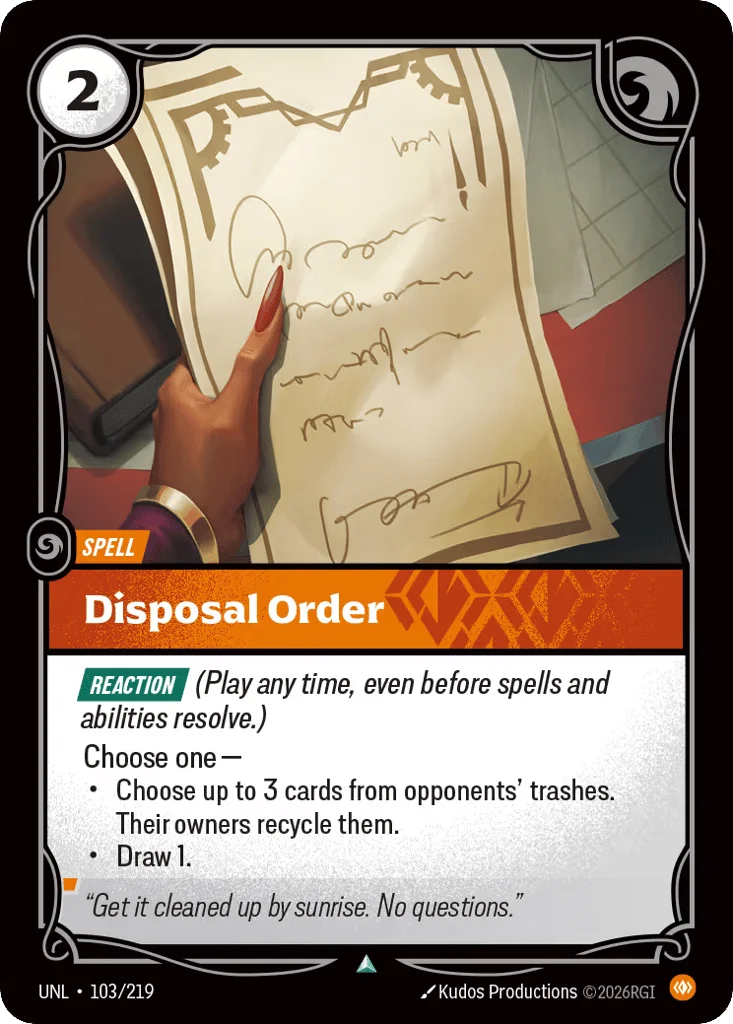 Disposal Order · Unleashed