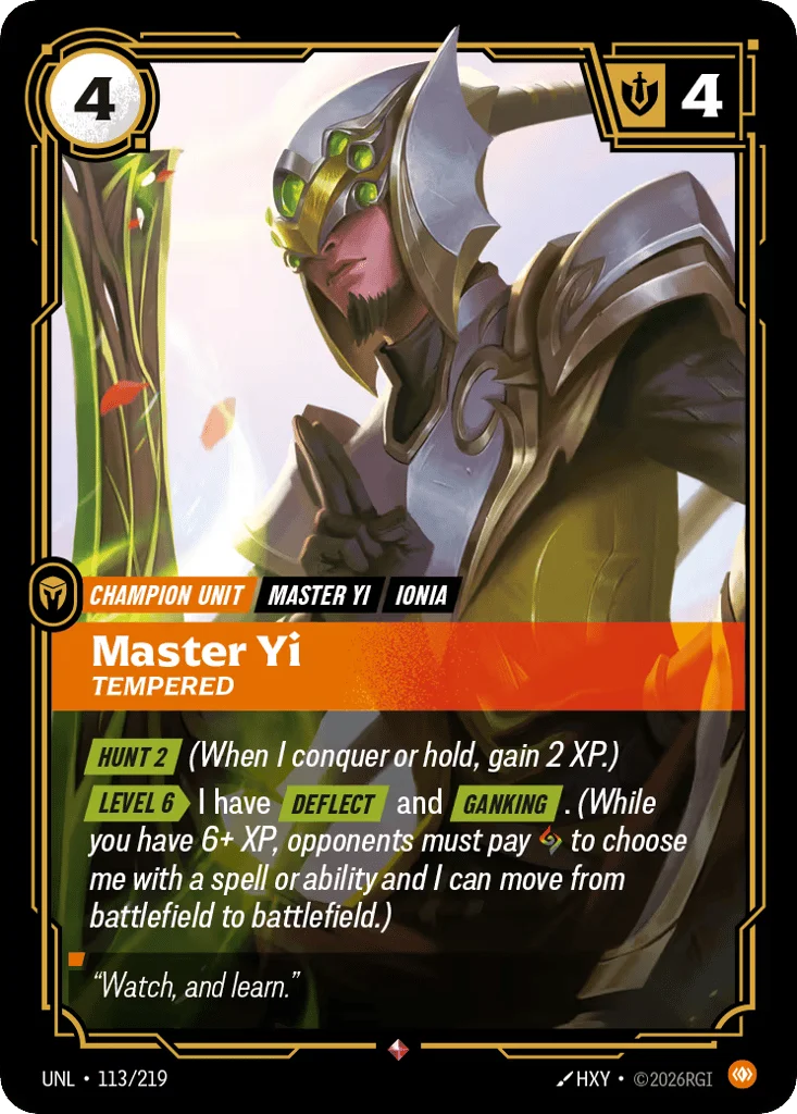 Master Yi, Tempered · Unleashed