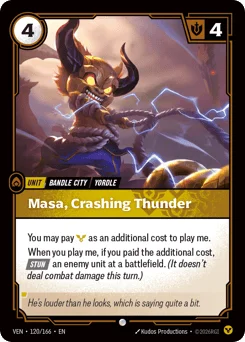Masa, Crashing Thunder