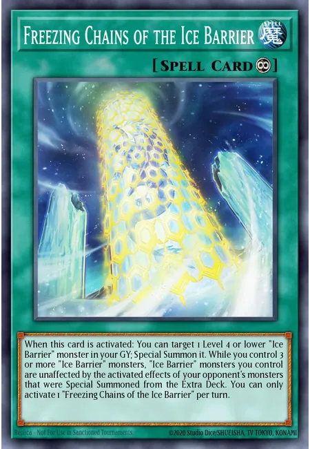 Freezing Chains of the Ice Barrier